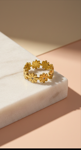 Gold Daisy Flower Ring