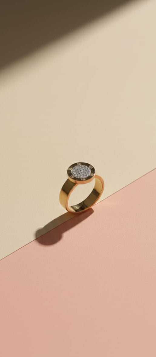 Pav Diamond Solitaire Ring